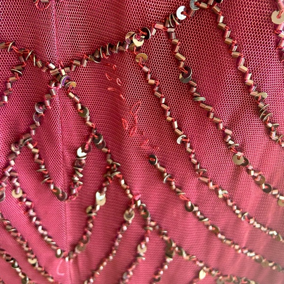 Adrianna Papell Art Deco beaded blouson gown in cassis - Picture 12 of 12